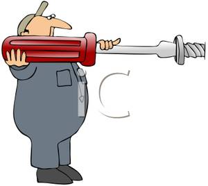 300x268 Handyman Carrying A Large Screwdriver Clip Art Image
