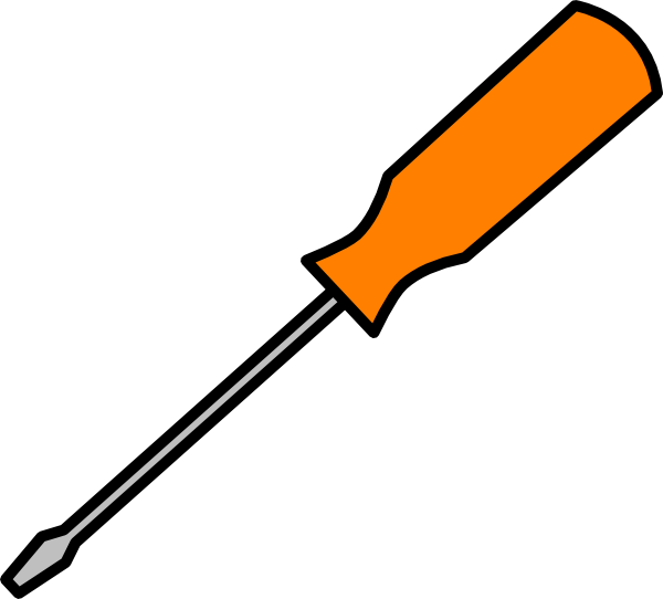 600x542 Orange Gray Screwdriver Clip Art