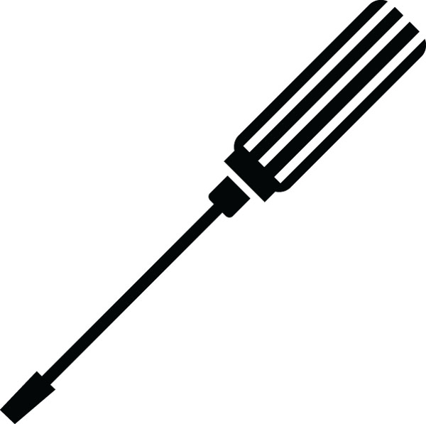 600x597 Black Clipart Screwdriver