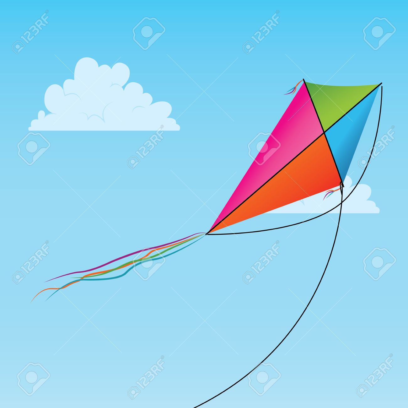 1300x1300 Kite In The Sky Clipart
