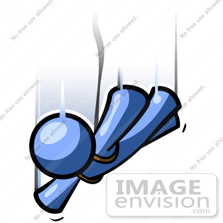 450x450 Clip Art Graphic Of A Blue Guy Character Free Falling While Sky