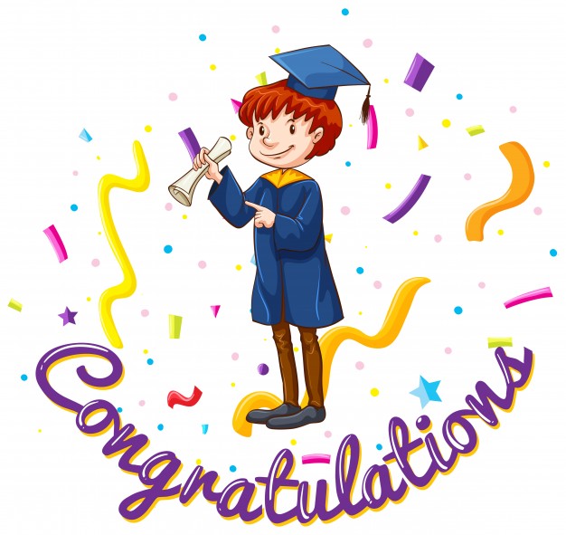 626x591 Congratulations Card Template With Man In Graduation Gown Vector