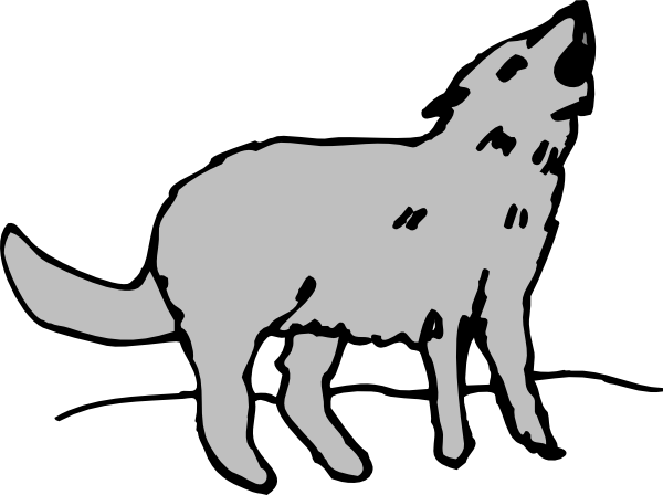 600x448 Gray Howling Coyote Clip Art