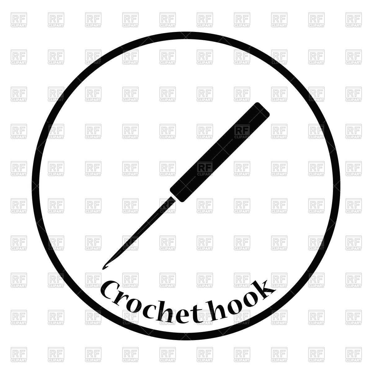 1200x1200 Crochet Hook Icon Royalty Free Vector Clip Art Image