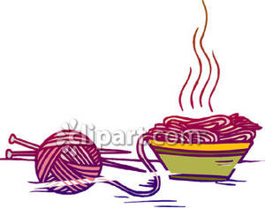 300x236 Needles And Ball Of Yarn Mixed Up In Bowl Of Spaghetti