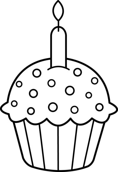 378x550 Birthday Cupcake Coloring Page