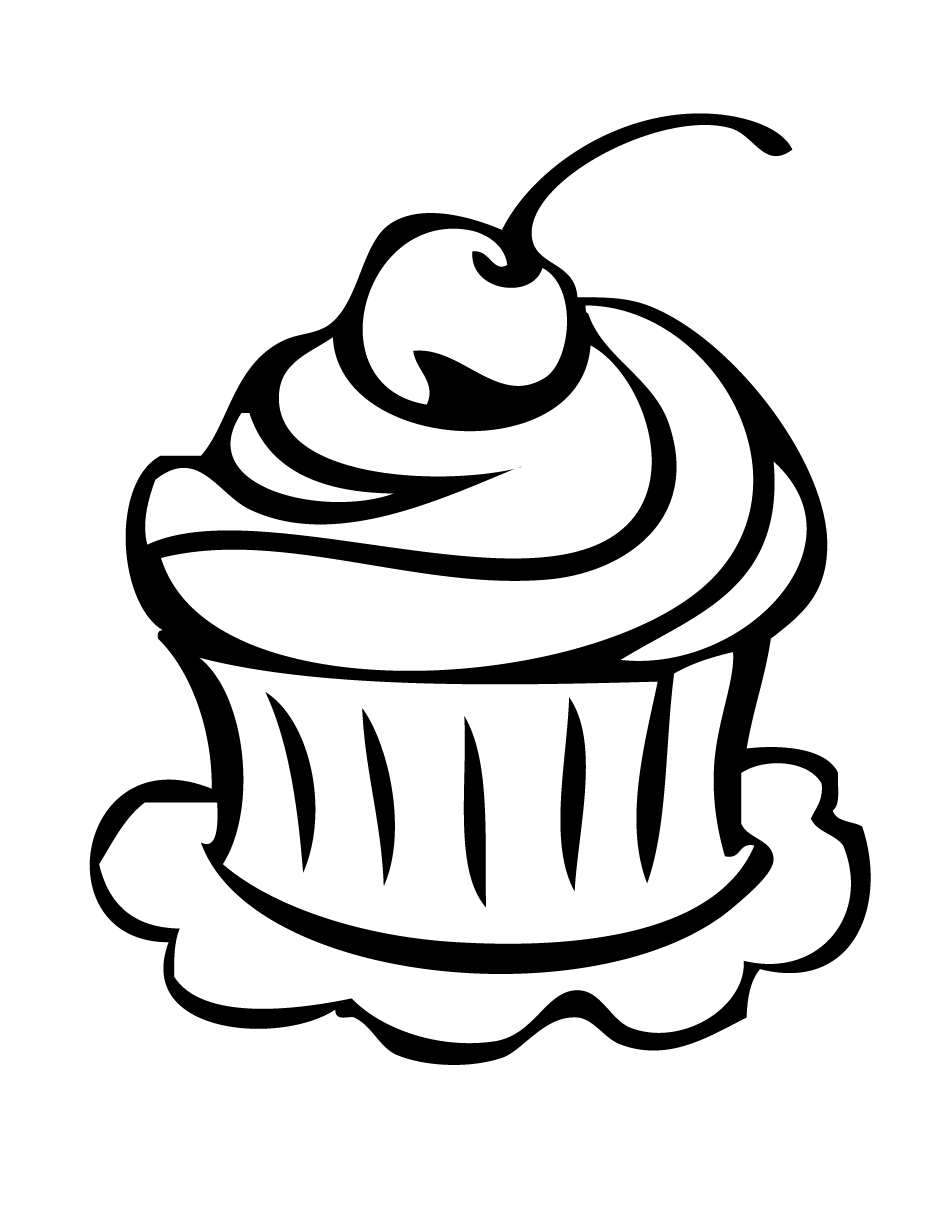950x1230 Cupcake Black And White Drawing Cupcake Clipart