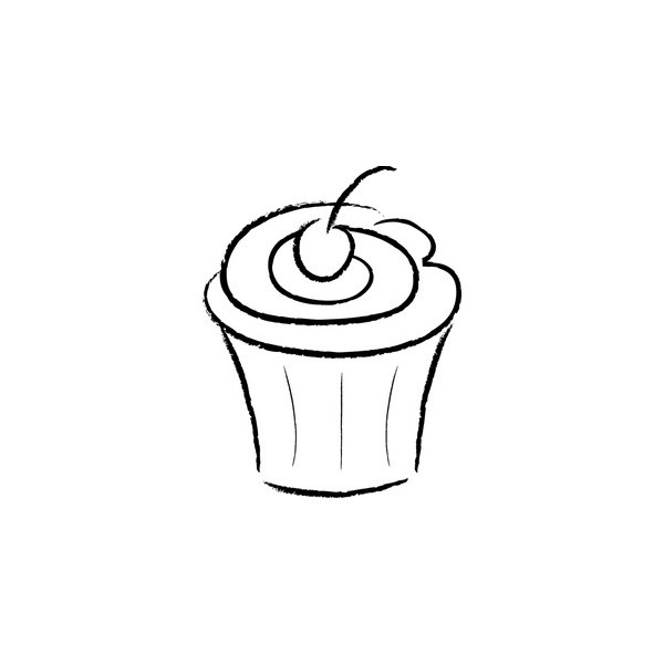 600x600 Cupcake Outline Icons Free Download 3