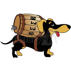300x300 Royalty Free Dachshund With Beer Barrel On His Back 387500 Vector