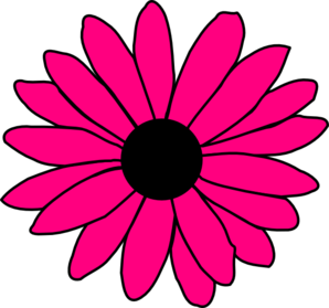 298x279 Hot Pink Daisy Clip Art
