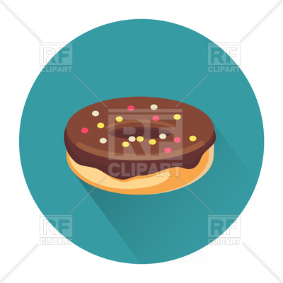 400x400 Cartoon Dessert Donut Icon Royalty Free Vector Clip Art Image