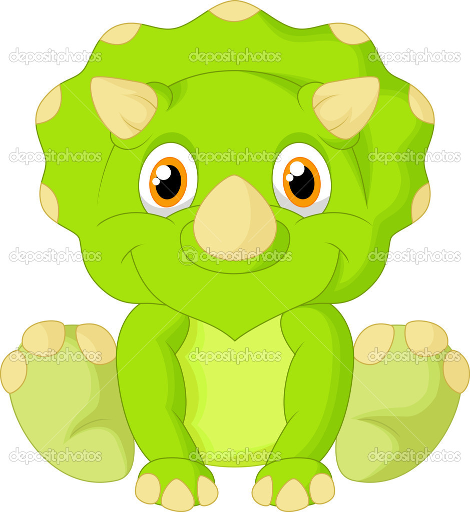 939x1024 Cute Light Green Baby Triceratops Cartoon Sitting On White