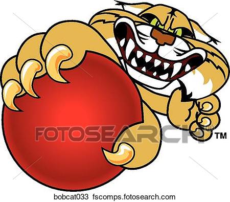 450x395 Drawing Of Bobcat Holding Dodgeball With Angry Face Bobcat033