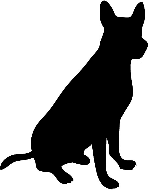 500x642 Dog Silhouette Clip Art Black And White