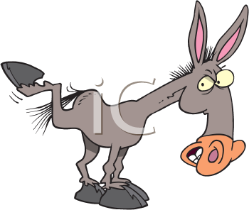 350x296 Kicking Mule Clipart