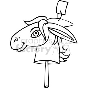 300x300 Royalty Free Blacknd White Cliprt Of Democratic Donkey On