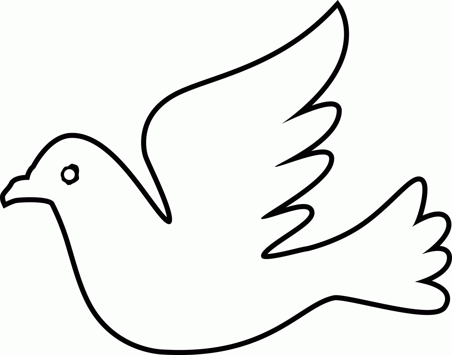 1500x1177 Free Dove Coloring Page
