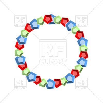 400x400 Round Frame With Colourful Gems Royalty Free Vector Clip Art Image
