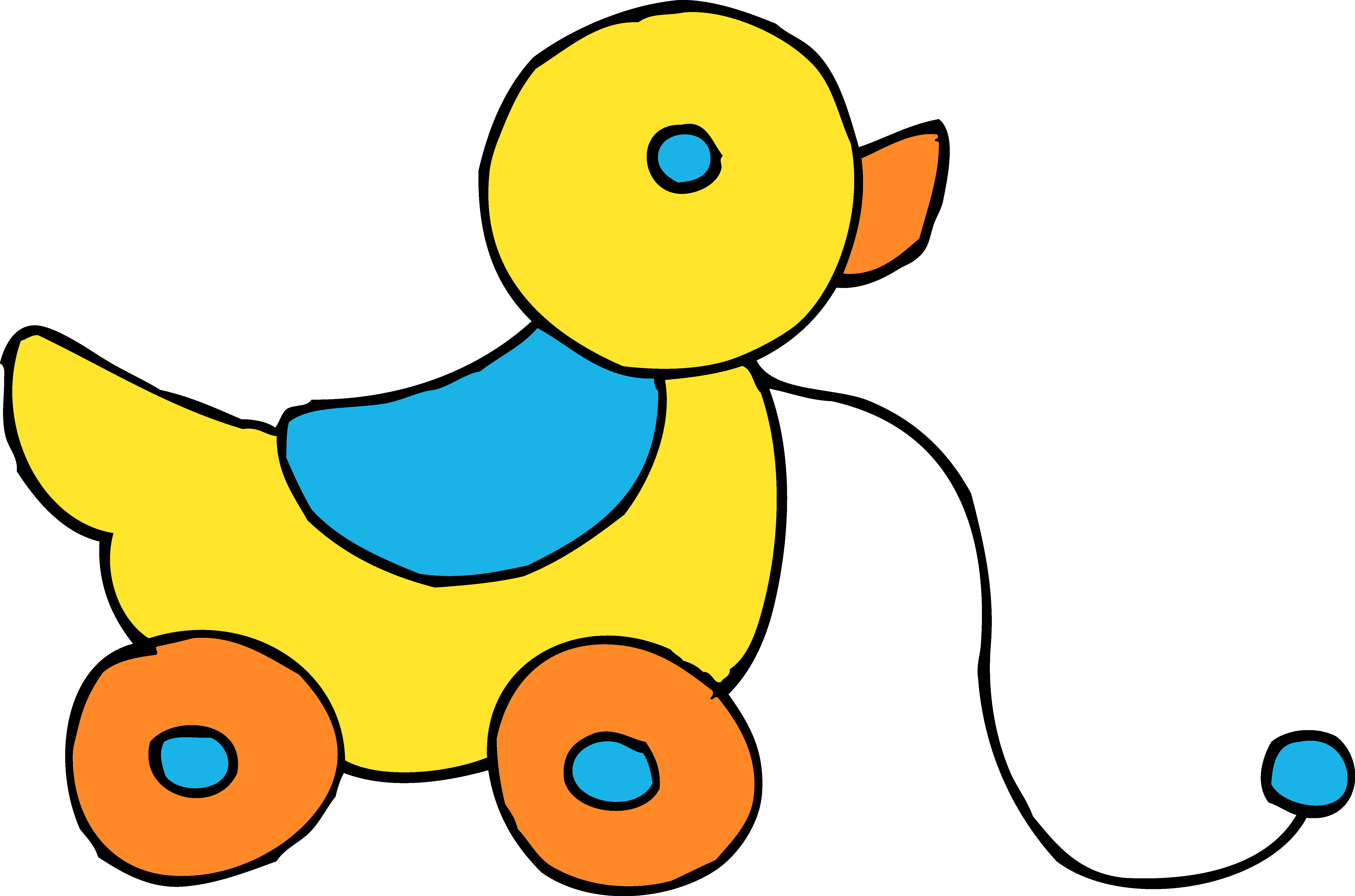 6279x4154 Rolling Yellow Ducky Toy Clipart