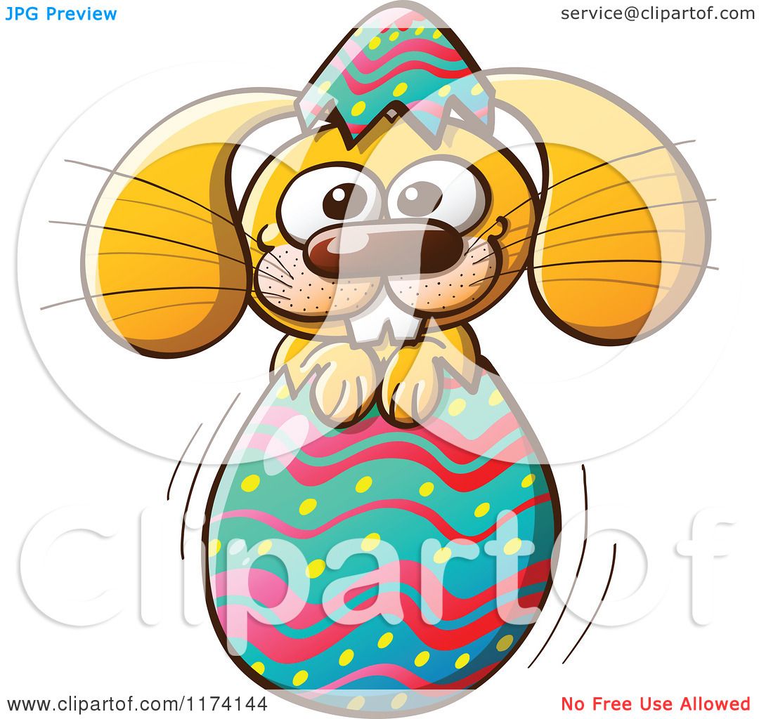 1080x1024 Cartoon Of A Happy Easter Bunny Breaking Through An Egg