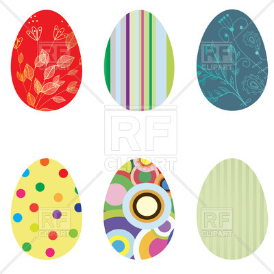 400x400 Ornate Easter Eggs With Motley Patterns Royalty Free Vector Clip