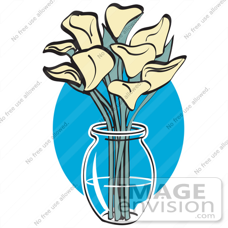 450x450 Royalty Free Cartoon Clip Art Of A Bunch Of Cream Calla Lilies