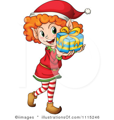 400x420 Excited Elf Clipart