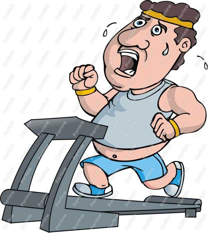 715x800 Fat Guy On Treadmill Exercising Clip Art