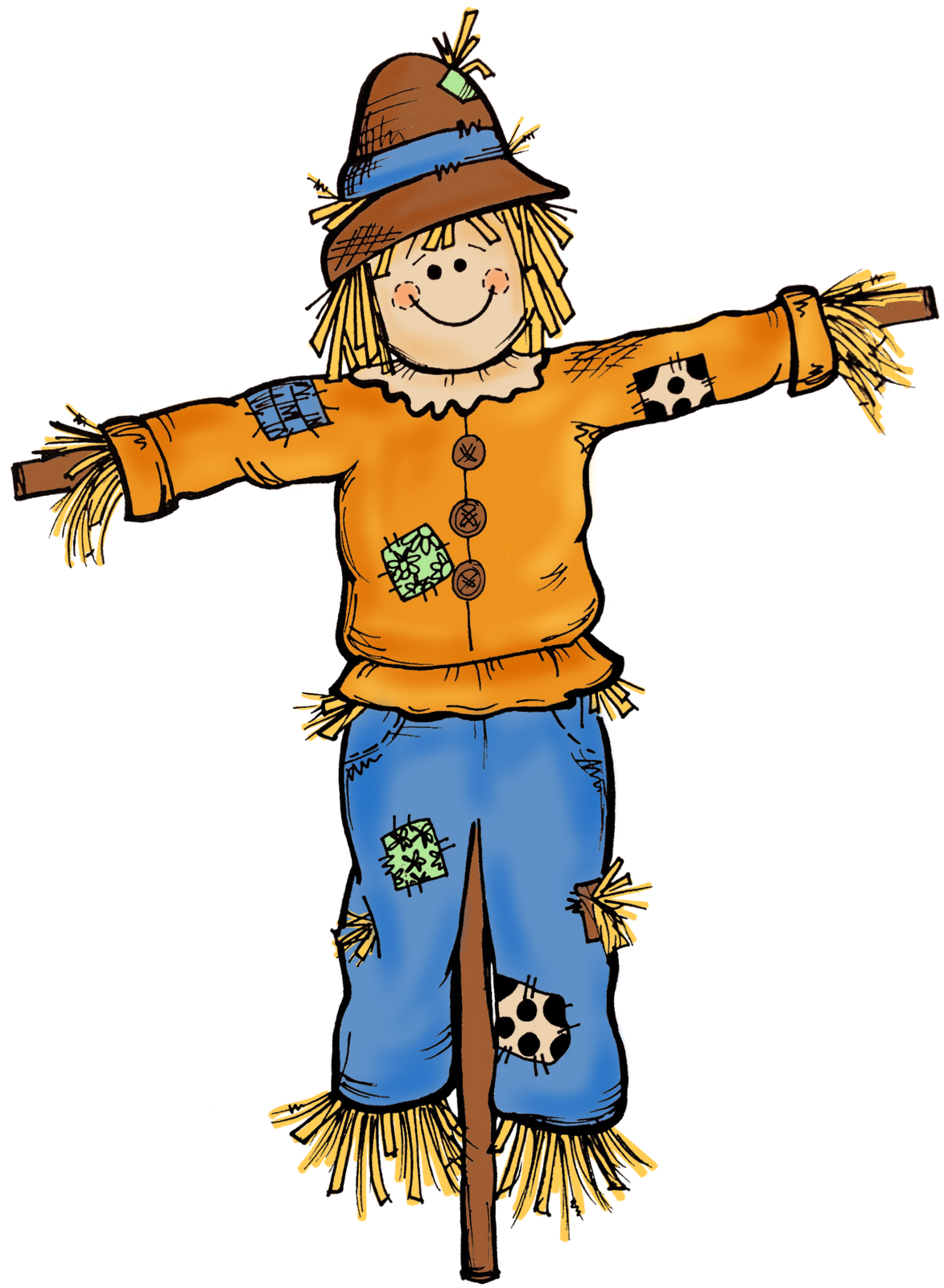 1173x1600 Fall Scarecrow Border Clipart, Free Fall Scarecrow Border Clipart