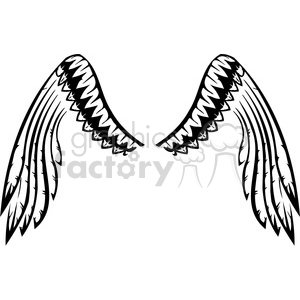 300x300 Royalty Free Feather Wing Tattoo 392689 Vector Clip Art Image