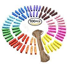 218x218 Free Shipping 100 Pcs Natural Wooden Clothespins With Spring Photo