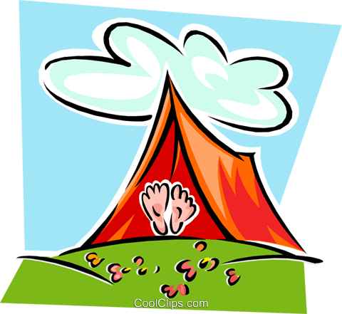 480x441 Tent With Feet Exposed Royalty Free Vector Clip Art Illustration