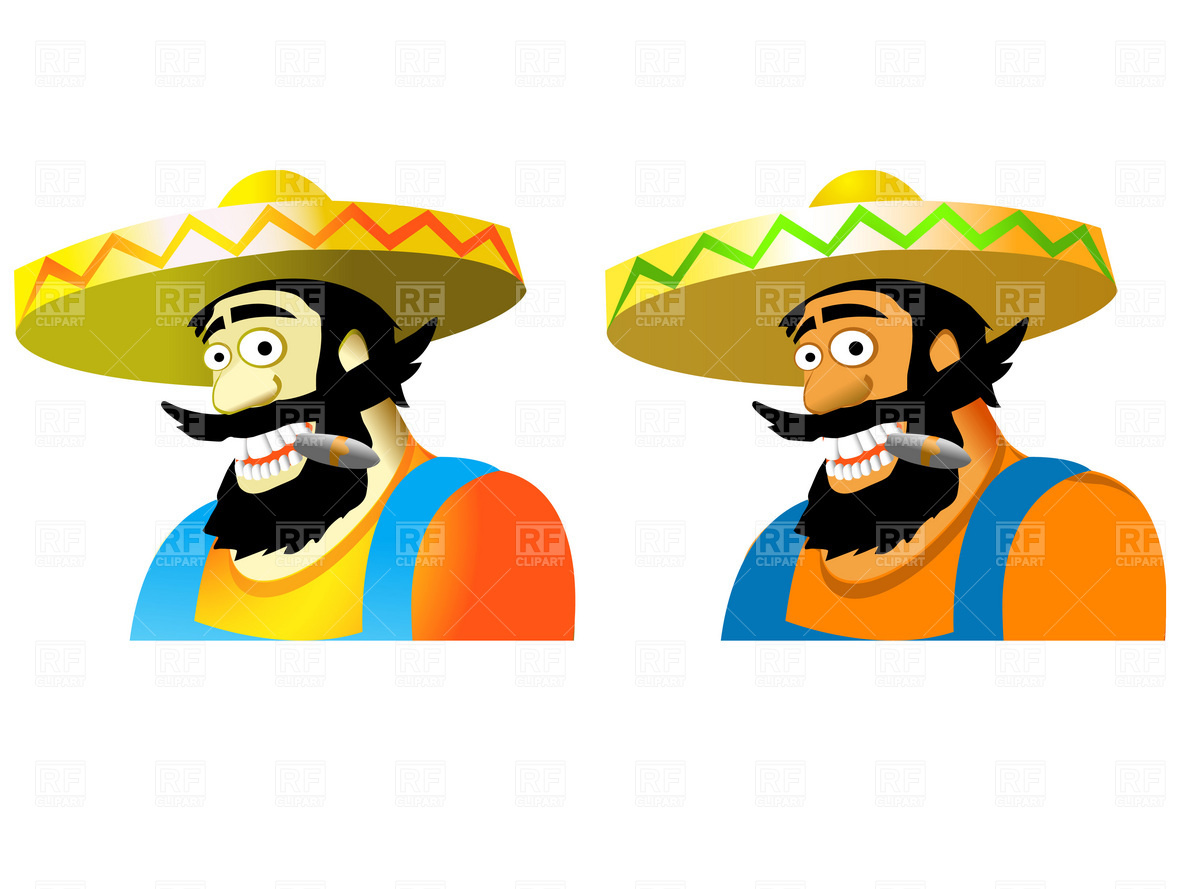 1200x889 Mexican In Sombrero Royalty Free Vector Clip Art Image