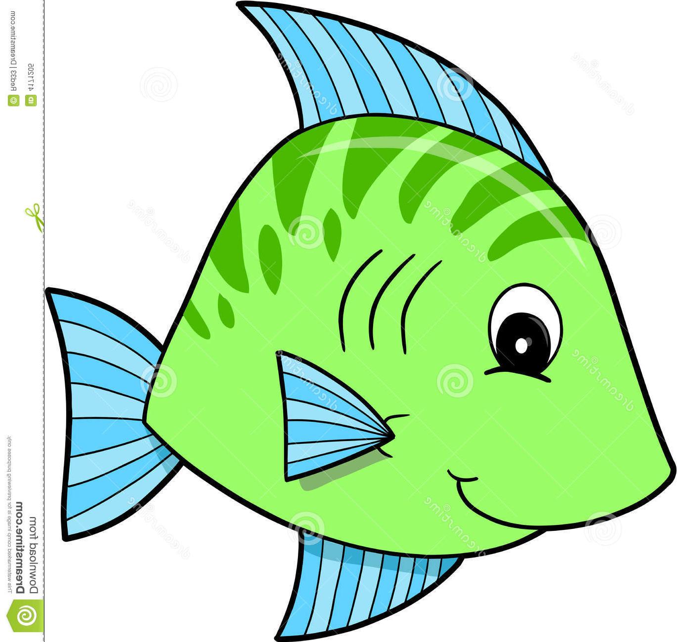 1370x1300 Hd Cute Blue Fish Clipart Green File Free