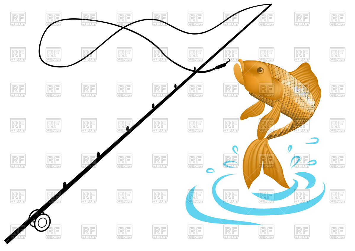 1200x849 Fishing Rod And Fish Royalty Free Vector Clip Art Image