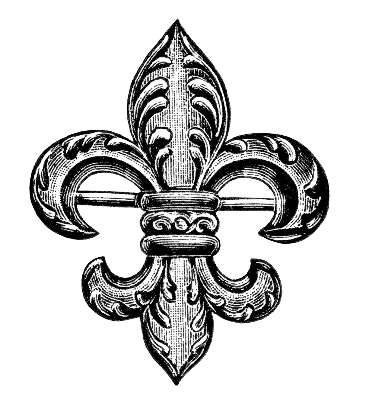 1233x1331 Free Vintage Image Fleur De Lis Brooch Old Design Shop Blog