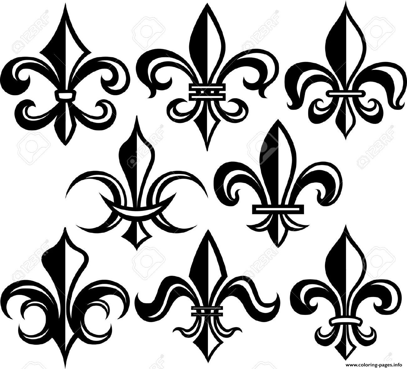 1300x1179 Fleur De Lis Coloring Pages Collection