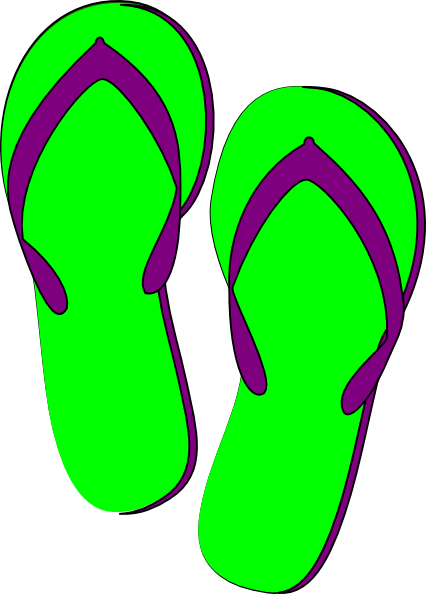 426x594 Green Purple Flip Flops Clip Art