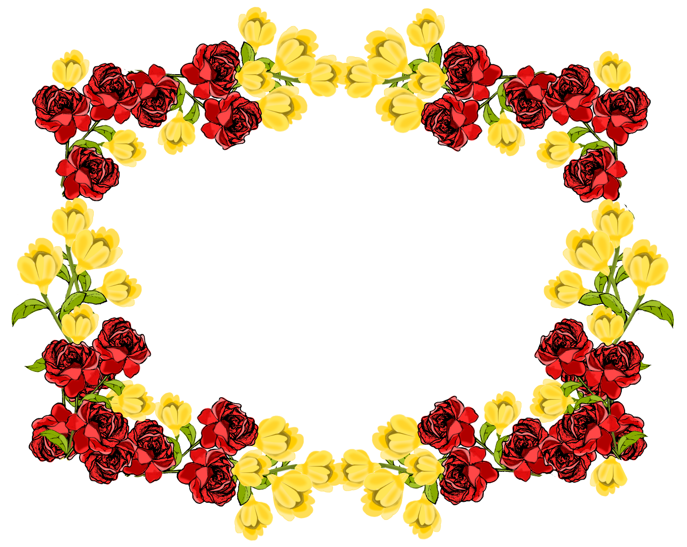 1399x1114 Rose Border Clipart Png