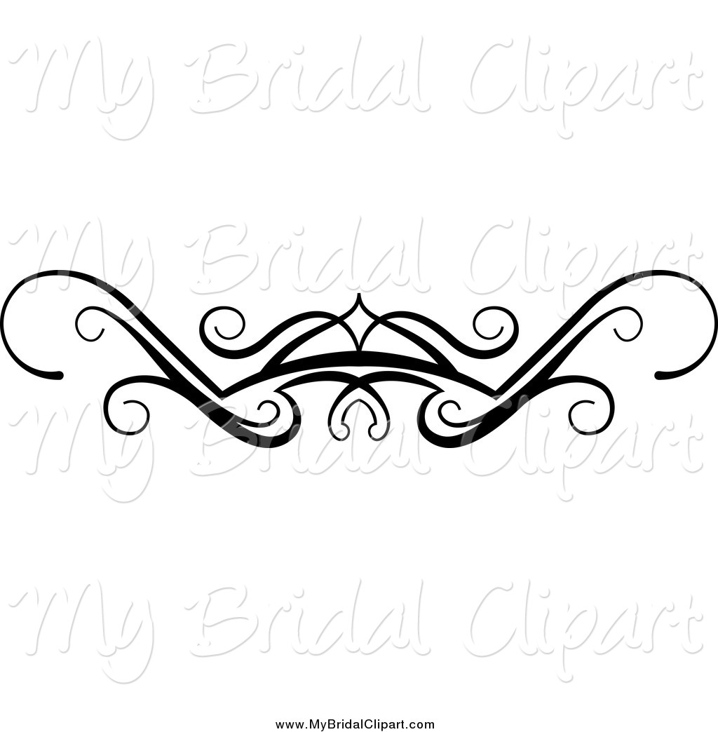 1024x1044 Bridal Clipart Of A Black And White Swirl Wedding Flourish Design