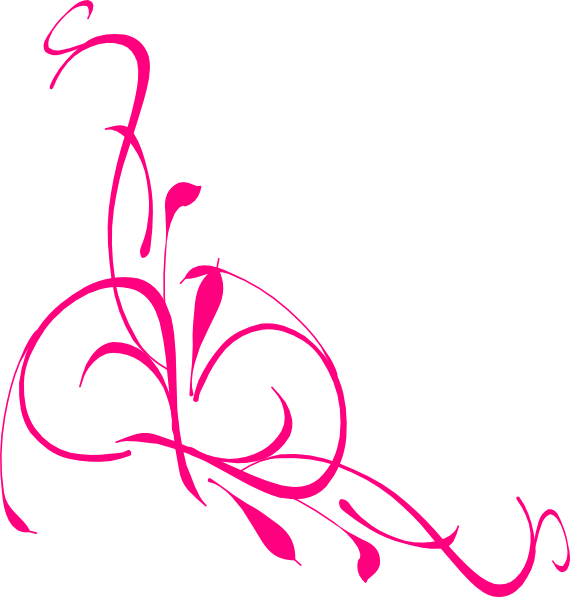 570x597 Pink Vine Corner Clip Art