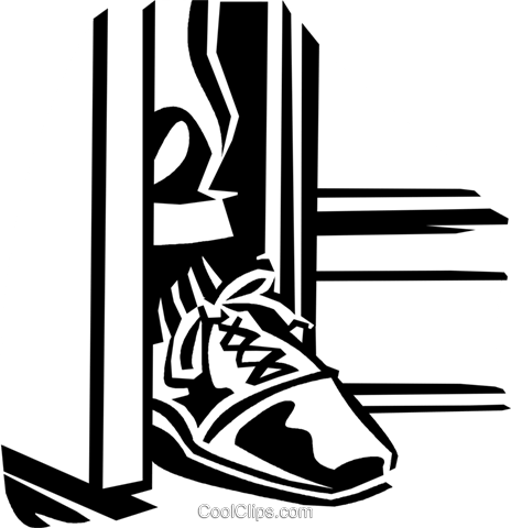 464x480 Foot In The Door Royalty Free Vector Clip Art Illustration