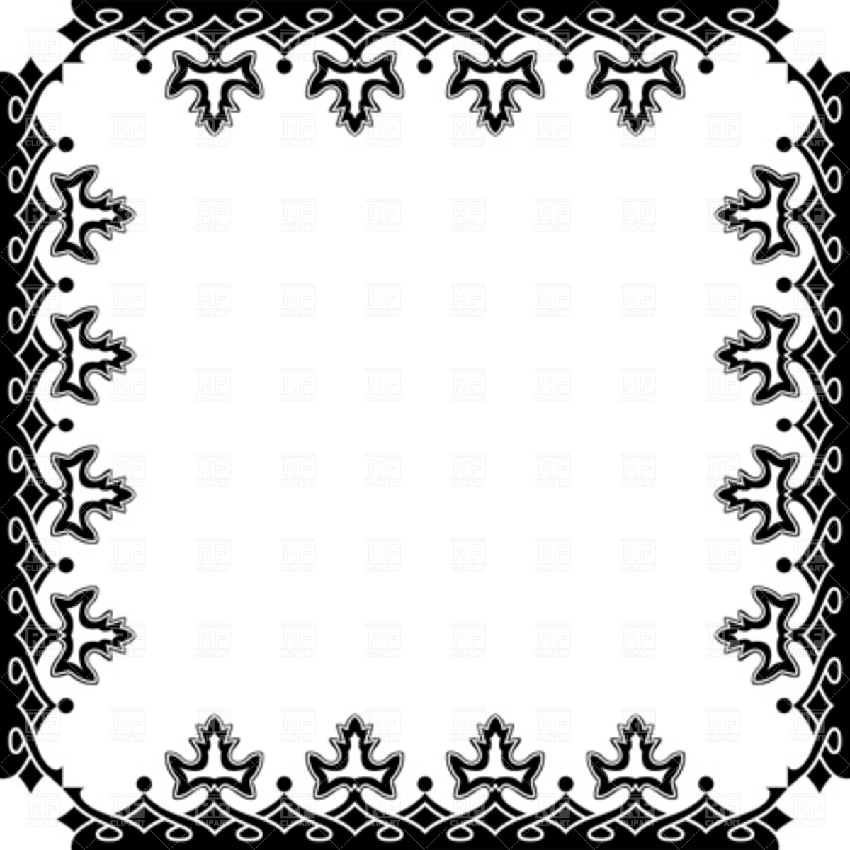 1200x1200 Victorian Frame Royalty Free Vector Clip Art Image