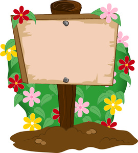 270x300 Garden Clipart Image Wooden Sign Planted In A Flower Garden Image
