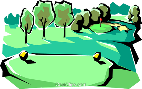 480x301 Golf Course Royalty Free Vector Clip Art Illustration Natu0008