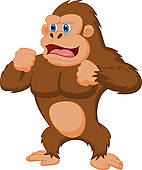142x170 Clip Art Of Gorilla Cartoon K15822316