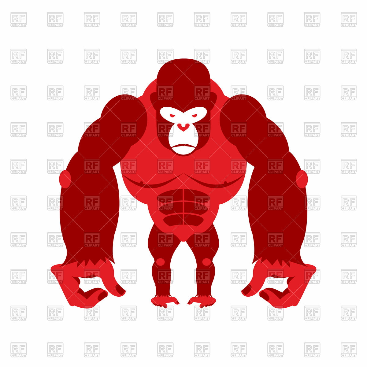 1200x1200 Red Gorilla Royalty Free Vector Clip Art Image