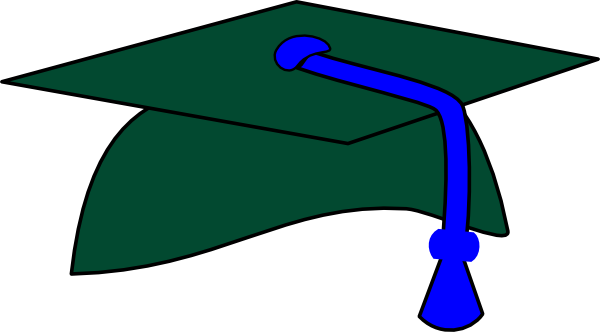 600x332 Green Graduation Cap Blue Tassel Clip Art