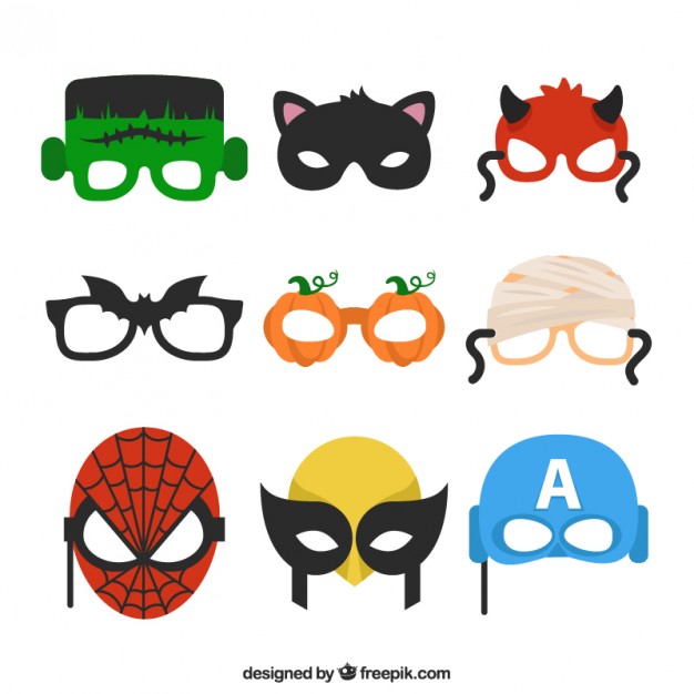 626x626 Variety Of Halloween Masks Vector Free Download