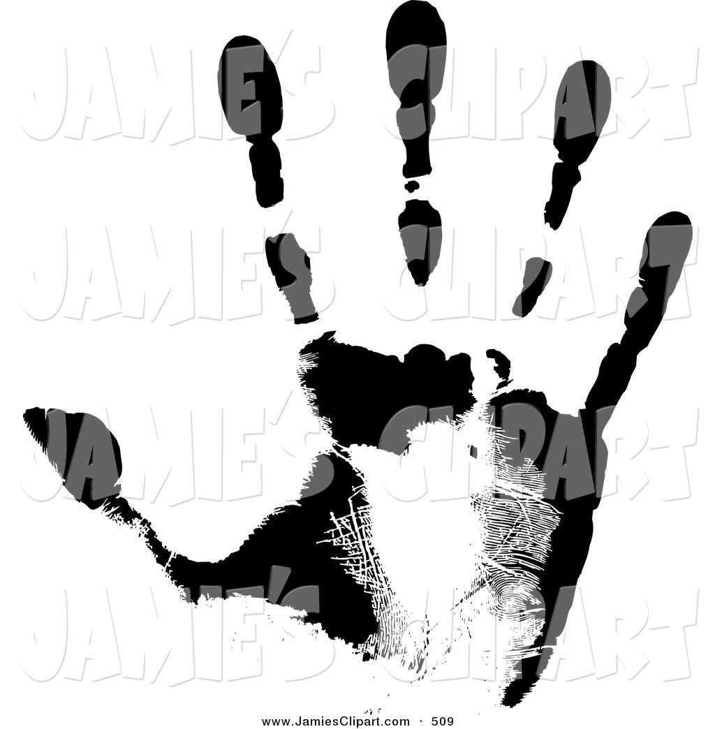 1024x1044 Clip Art Of A Black Hand Print Showing The Skin Patterns On White